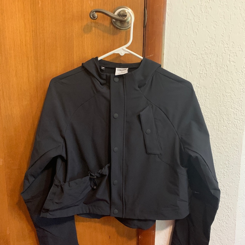 Gym Shark XS Windbreaker Hoodie Black